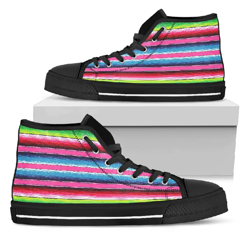 Plush chenille throw blanket-Blanket Stripe Womens High Top Shoes