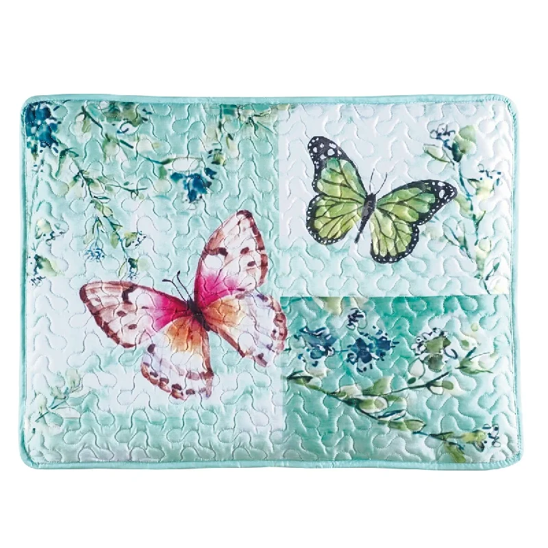 Cooling gel bamboo pillow-Butterfly Mint-Colored Patchwork Pillow Sham