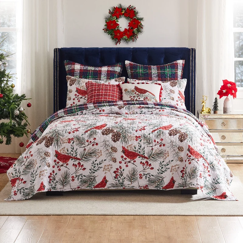 Breathable quilted blanket-Cardinal Paid Quilt Set