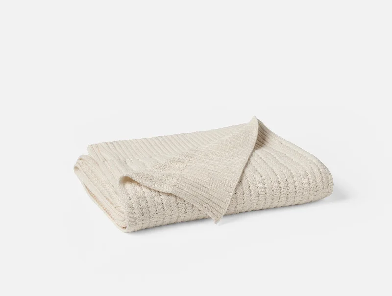 Breathable bed blanket-Casa Loma Organic Knit Throw