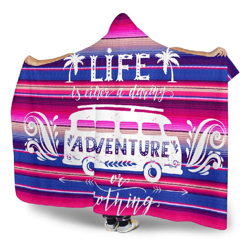 Anti-slip bedspread-Daring Adventure Sarape Magic Hooded Blanket