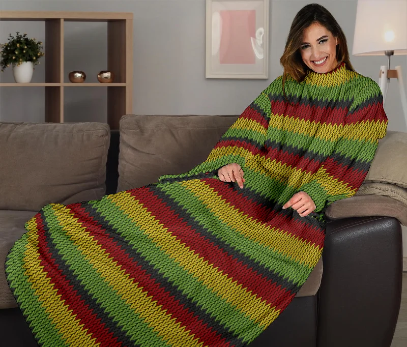 Lightweight flannel bedspread-Dub Rasta Sleeve Blanket