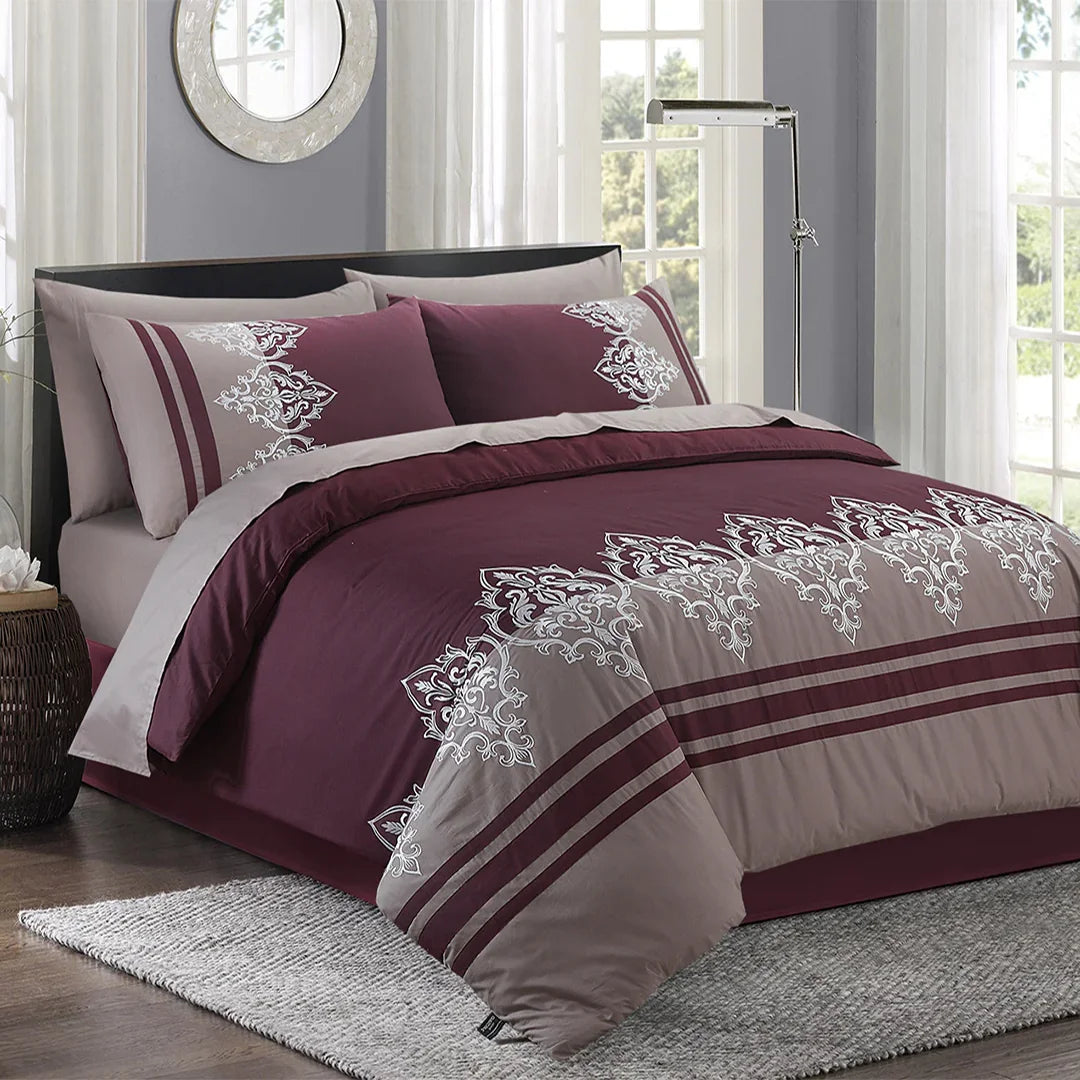 Heavyweight cotton comforter-Eclat Embroidered Quilt Cover Set