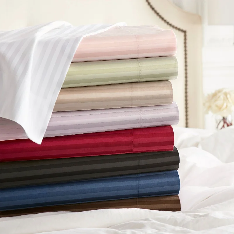 Textured cotton quilt-Egyptian Cotton 2 Piece Pillow Case Set (Stripe)