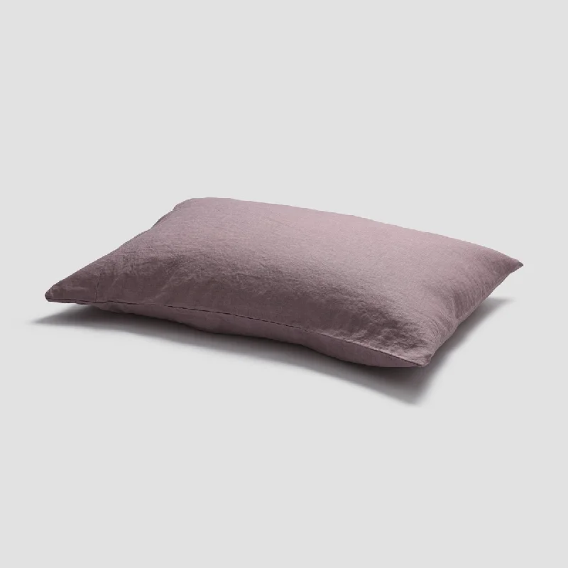 Cooling bamboo bed pillow-Elderberry 100% Linen Pillowcases (Pair)