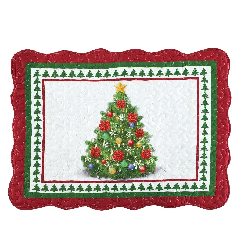 Linen blend throw blanket-Elegant Christmas Tree Pillow Shams - Set of 2