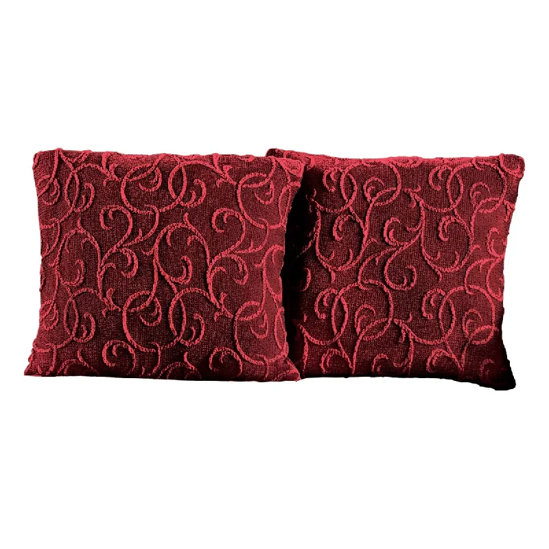 Waterproof bed blanket-Elegant Scroll Jacquard Pillow Covers - Set of 2