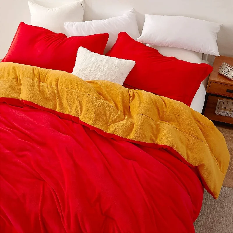 Thick flannel throw-Even Heroes Need Sleep - Coma Inducer® Oversized Comforter Set - Inferno