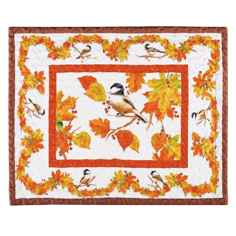 Cooling gel bed pillow-Fall Chickadee and Leaves Lattice Design Pillow Sham