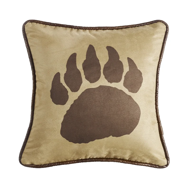 Organic tencel throw blanket-Faux Suede Bear Claw Pillow