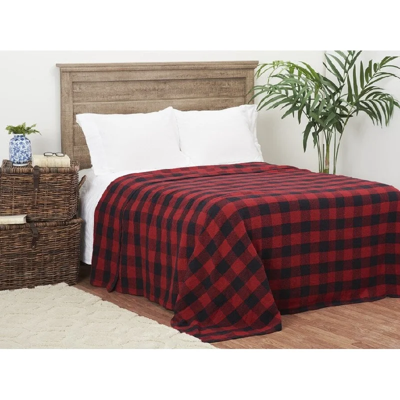 Cooling percale pillowcase-Franklin Black/Red Quilt