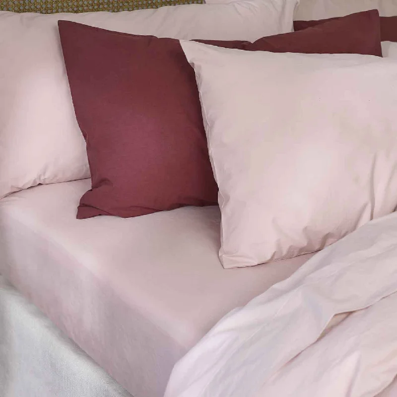 Cool bamboo comforter-French Rose Washed Cotton Percale Pillowcases (Pair)