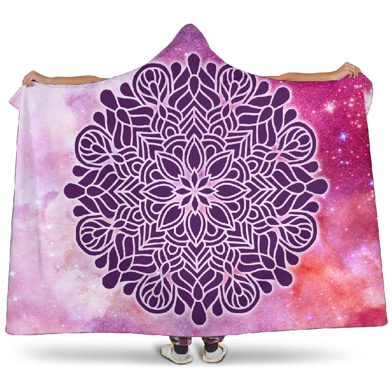 Plush velvet comforter-Galactic Moment Hooded Blanket