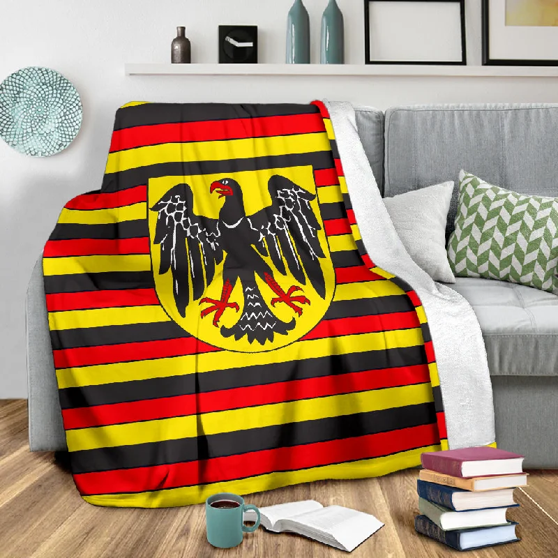 Minimalist teal duvet cover-"German Heritage" Fleece Blanket