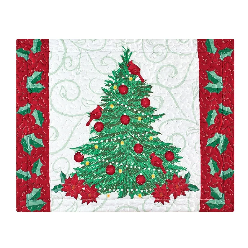 Thick cotton bed throw-Holiday Christmas Tree Patchwork Pillow Sham