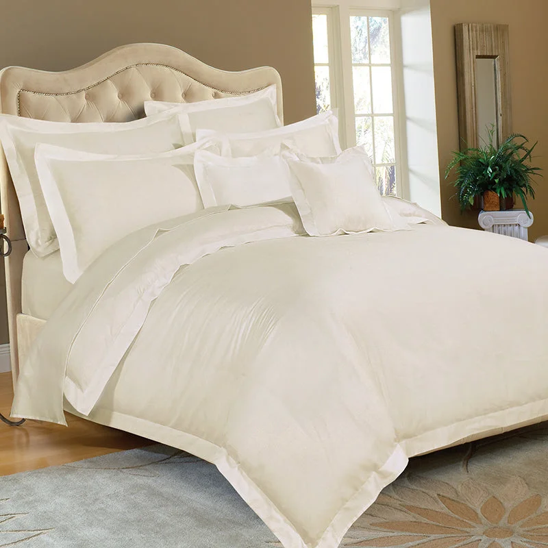 Organic linen throw-Ivory T-500 Signature Quilt Cover Set