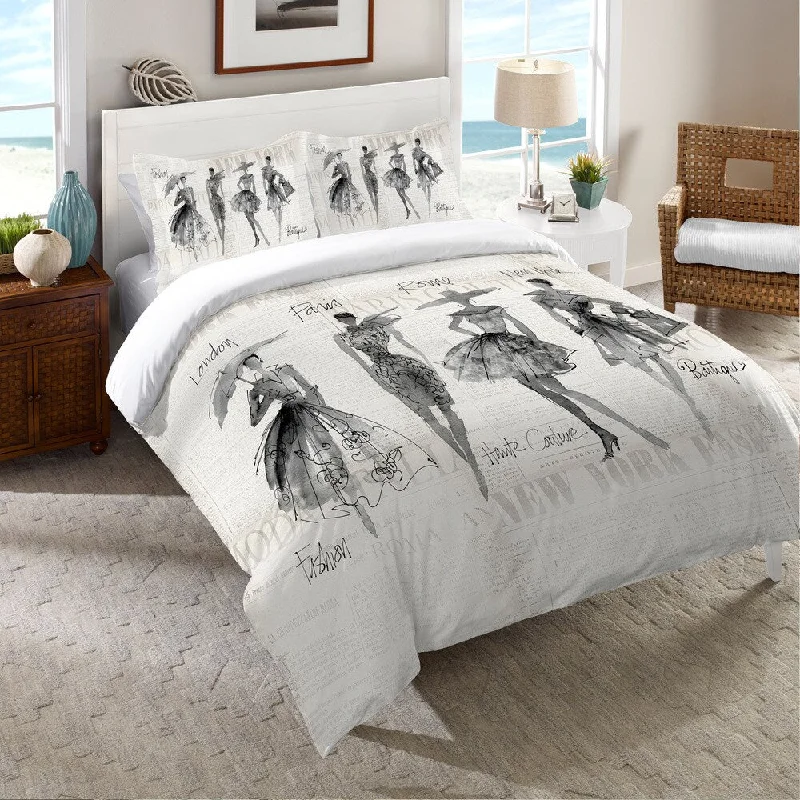 Modern swirl comforter-Laural Home Fashion Divas Standard Pillow Sham