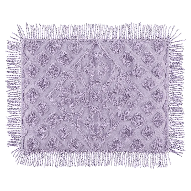 Non-slip bed throw-Lavender Textured Design Royalty Chenille Pillow Sham