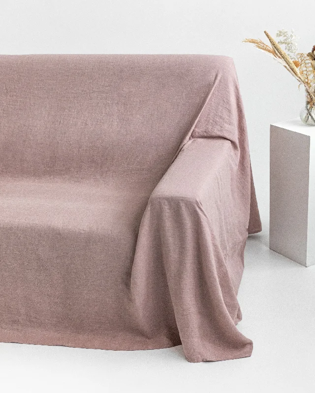 Soft tencel pillowcase-Linen couch cover in Woodrose