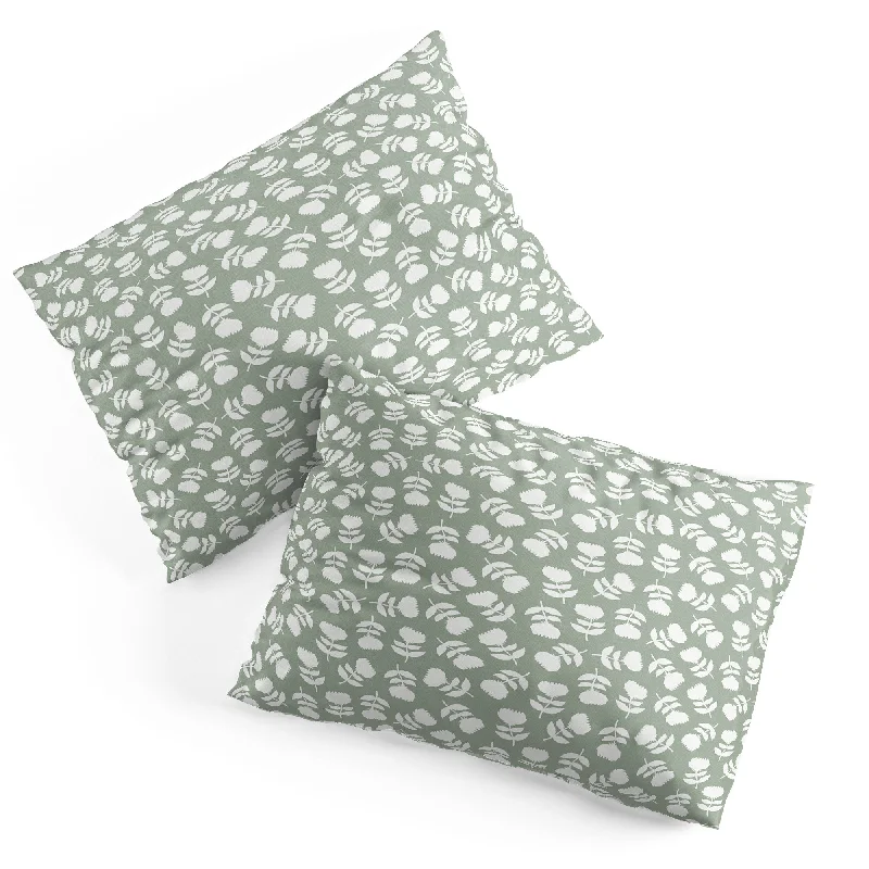 Non-slip bed pad-Little Arrow Design Co Vintage Floral Sage Polyester Pillow Sham