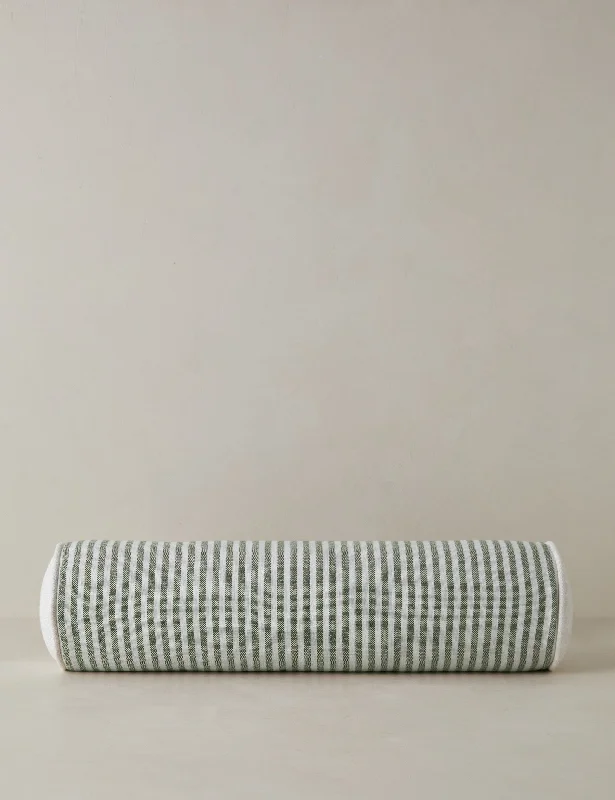 Lightweight cotton throw-Littu Indoor / Outdoor Striped Bolster Pillow by Sarah Sherman Samuel