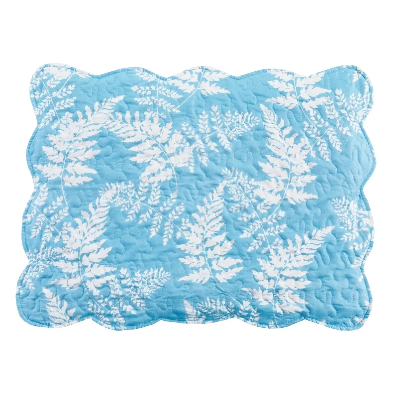 Soft tencel pillowcase-Luxurious Quilted Texture Leaf Print Pillow Sham Cover