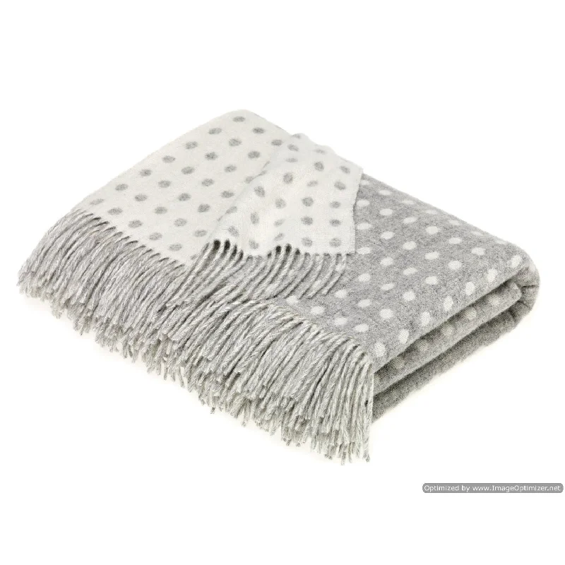 Thick flannel throw-Merino Lambswool Spot Grey Throw Blanket