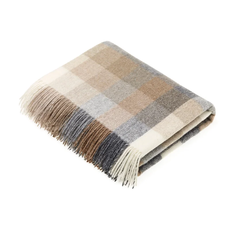 Breathable bed blanket-Merino Lambswool Throw Blanket - Harlequin - Made in UK