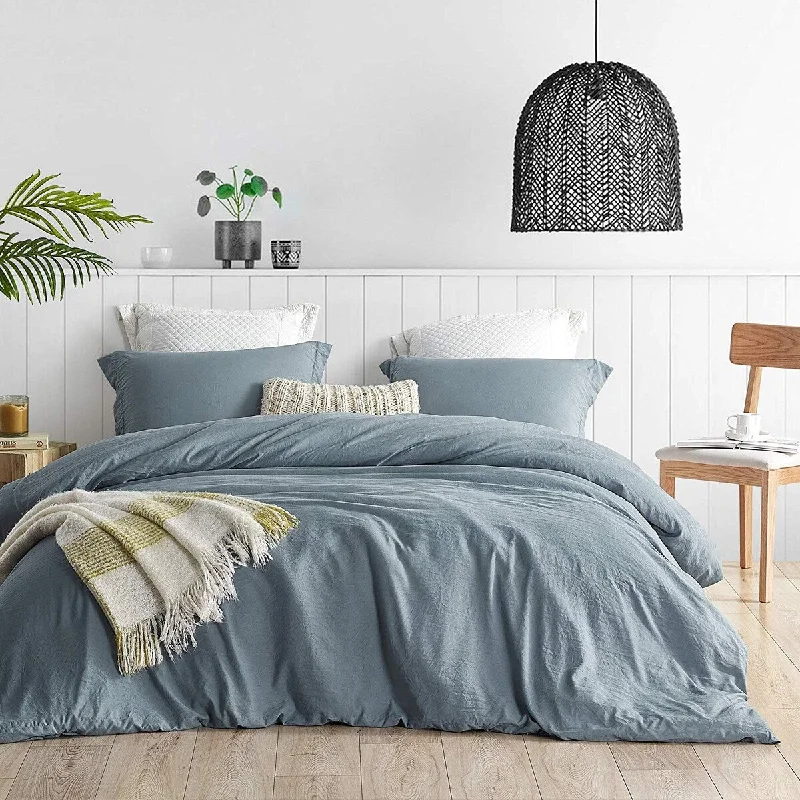 Natural bamboo quilt-Natural Loft Oversized Comforter Set - Smoke Blue