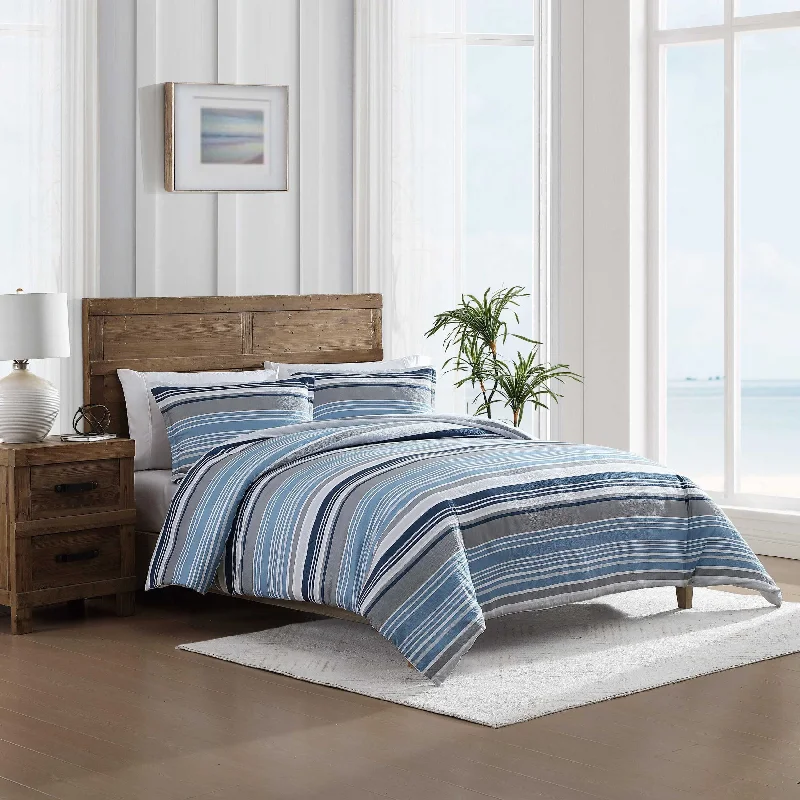 Cool tencel sheet set-Nautica Bradlee Blue King Comforter & Sham Set