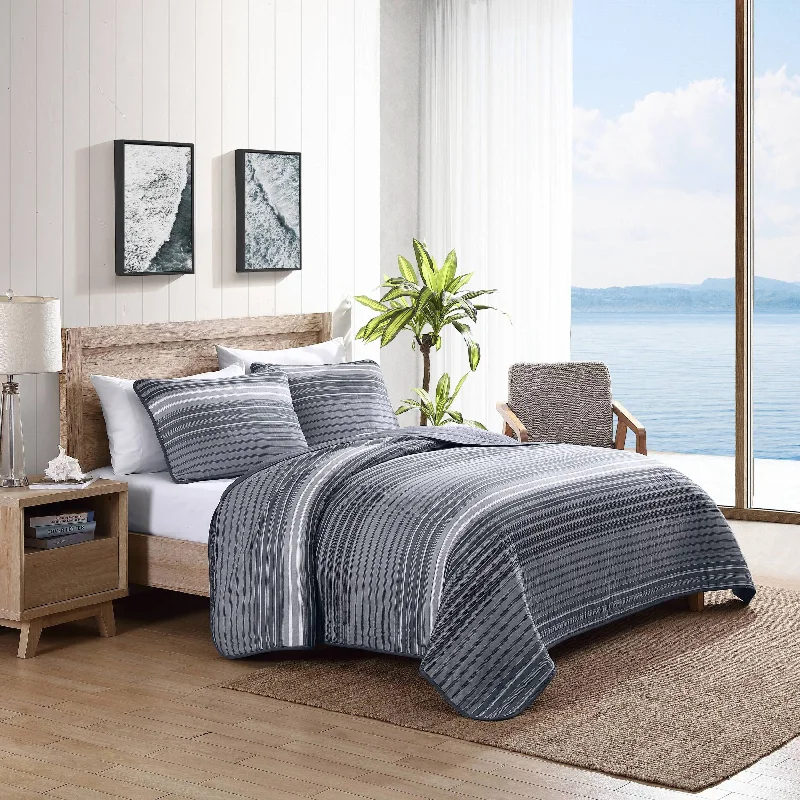 Lightweight microfiber comforter-Nautica Coveside King Reversible Quilt And Sham Set