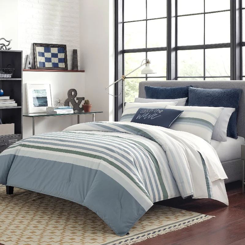 Linen blend quilt-Nautica Lansier Duvet Cover Set In Grey