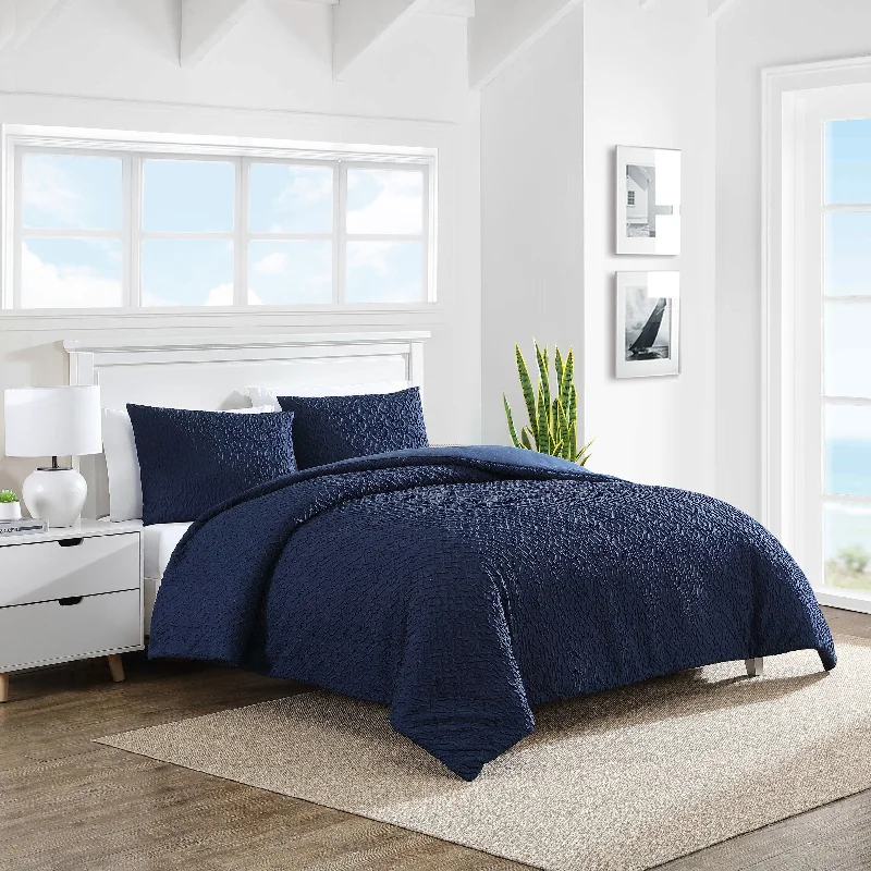 Crisp jersey bedspread-Nautica Point Harbor Navy Full/Queen Reversible Comforter & Sham Set