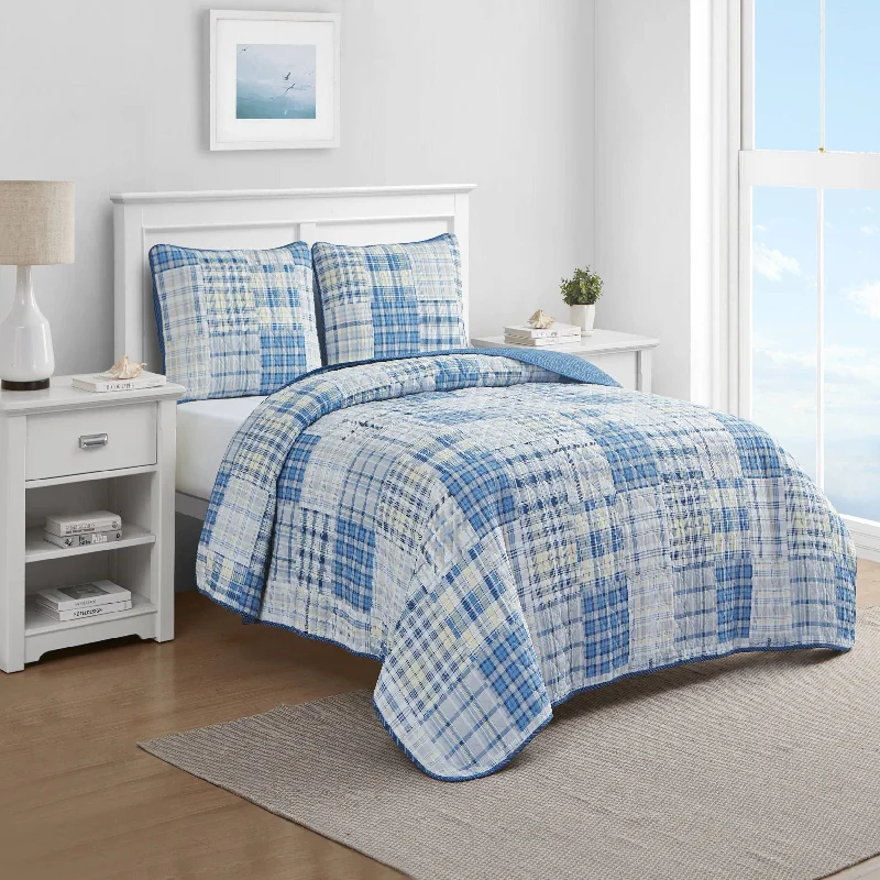 Cozy wool comforter-Nautica Raieford King Reversible Quilt And Sham Set