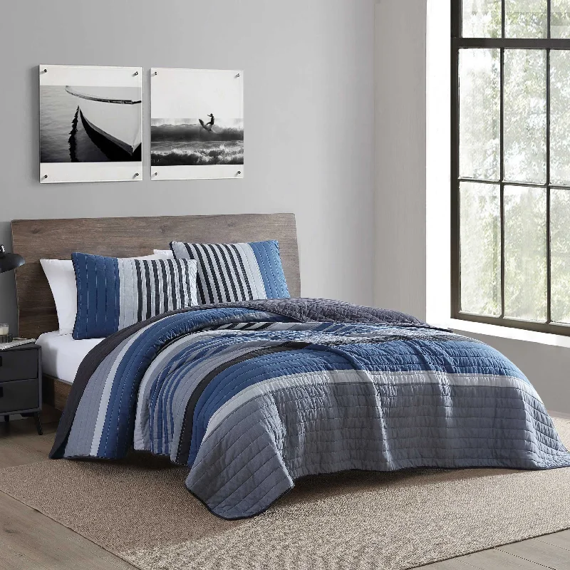 Cool jersey bedspread-Nautica Rendon Charcoal Full/Queen Quilt & Sham Set