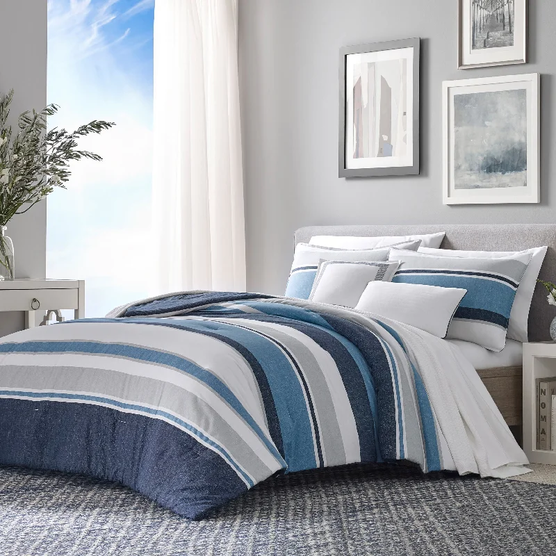 All-season microfiber quilt-Nautica Westport Navy King Comforter-Sham Bonus Set