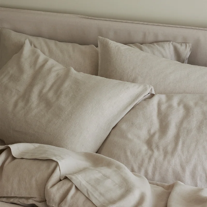 Natural linen quilt-Oatmeal Linen Blend Pillowcase (Pair)