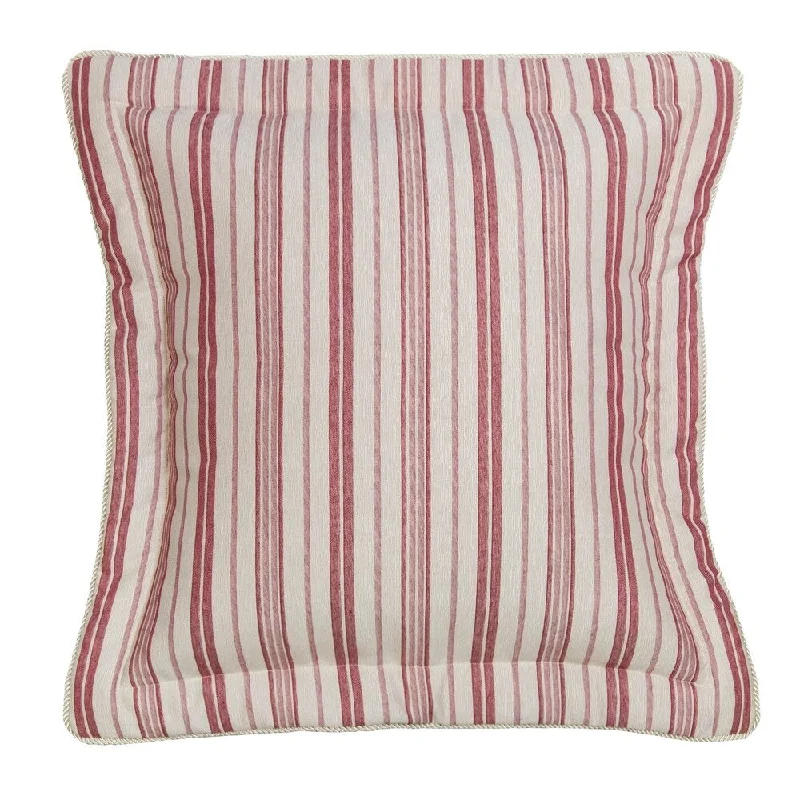 Cozy knit throw blanket-Olivia Quido Cosmopolitan Toile Red Stripe Euro Sham