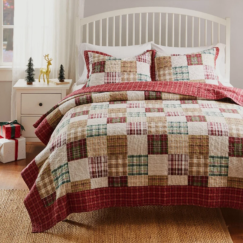 Non-slip bed cover-Oxford Red Quilt Set