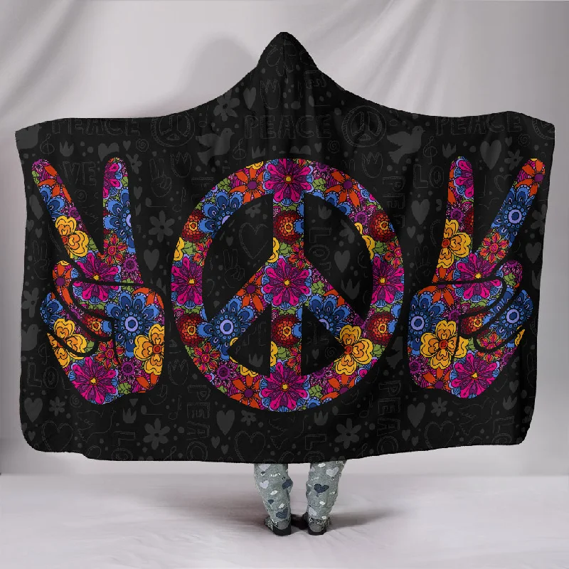 Crisp sateen pillowcase-Peace Hoodie Blanket