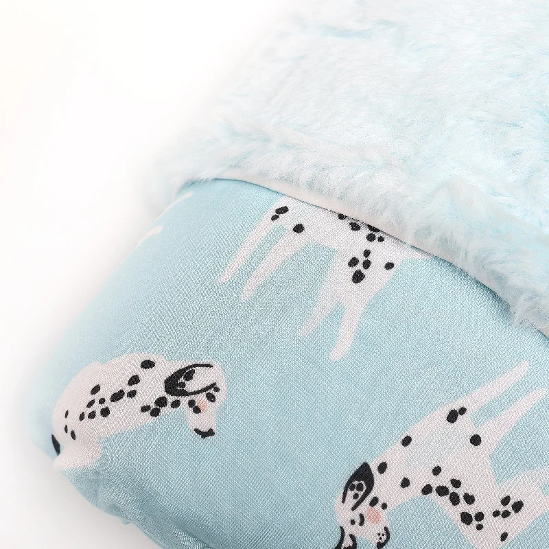 Modern dotted duvet cover-Beautifully Bold Blue Dalmatians - Minky Lush Blankets