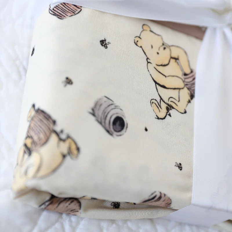 Organic tencel bedspread-Classic Pooh Reversible 2 Layer Bamboo Blankets