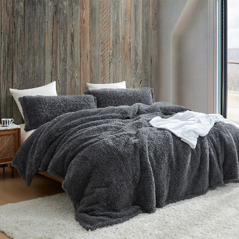 Non-slip bed throw-Pumi - Coma Inducer® Oversized Comforter Set - Dark Gray