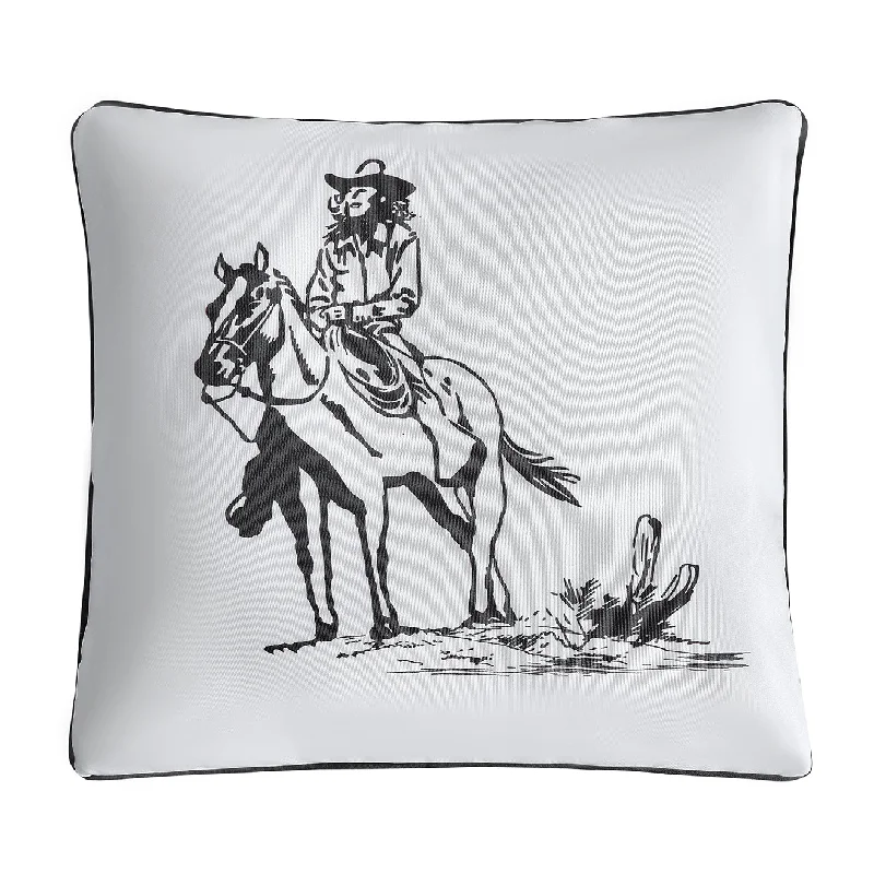 Luxe microfiber throw-Ranch Life Cowgirl Pillow