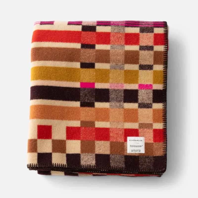 Plush chenille throw-Schoolhouse x Pendleton® Canebrake Wool Blanket