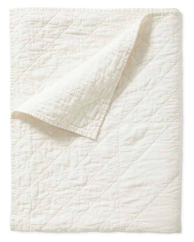 Organic cotton throw blanket-Serena & Lily Augustine Quilt