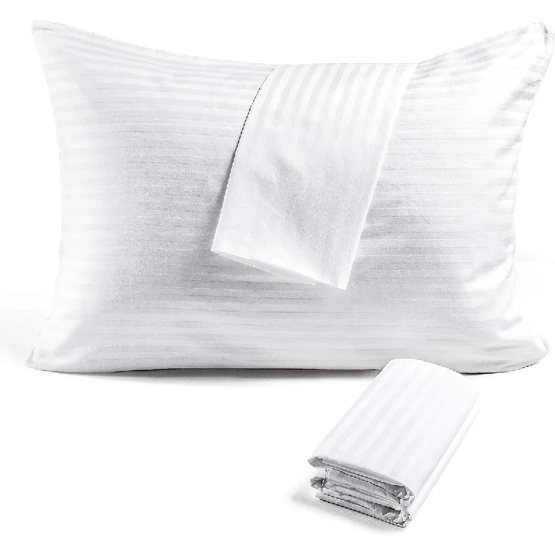 Soft sateen bedspread-Soft Comfortable Sateen 100% Long-Staple Cotton- Quiet and Breathable Bed Pillowcase,(4-Pack)