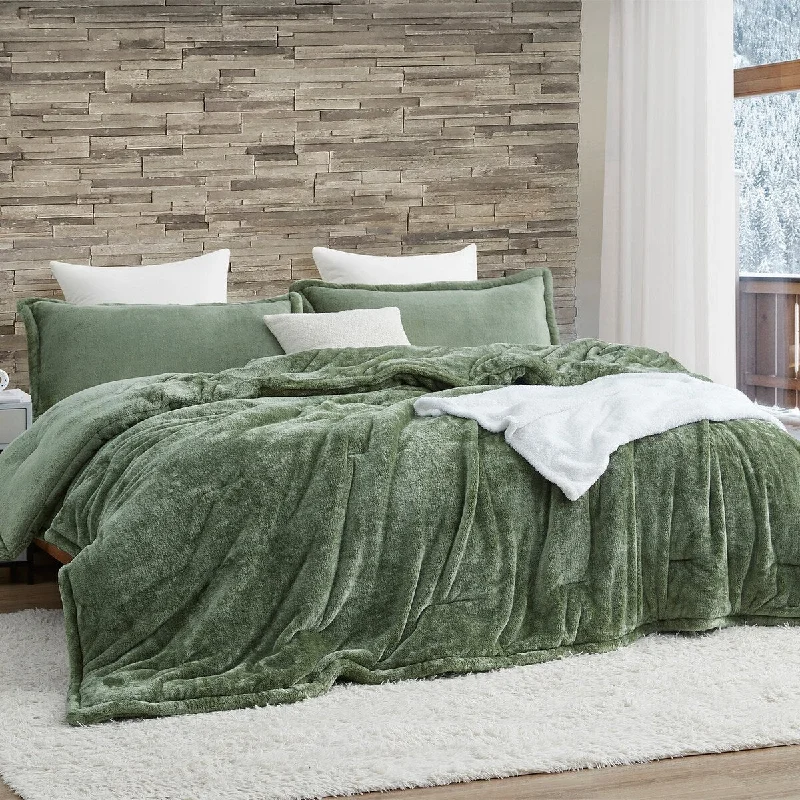 Crisp tencel pillowcase-Softer than Soft® - Coma Inducer® Oversized Comforter Set - Double Plush Montana Green