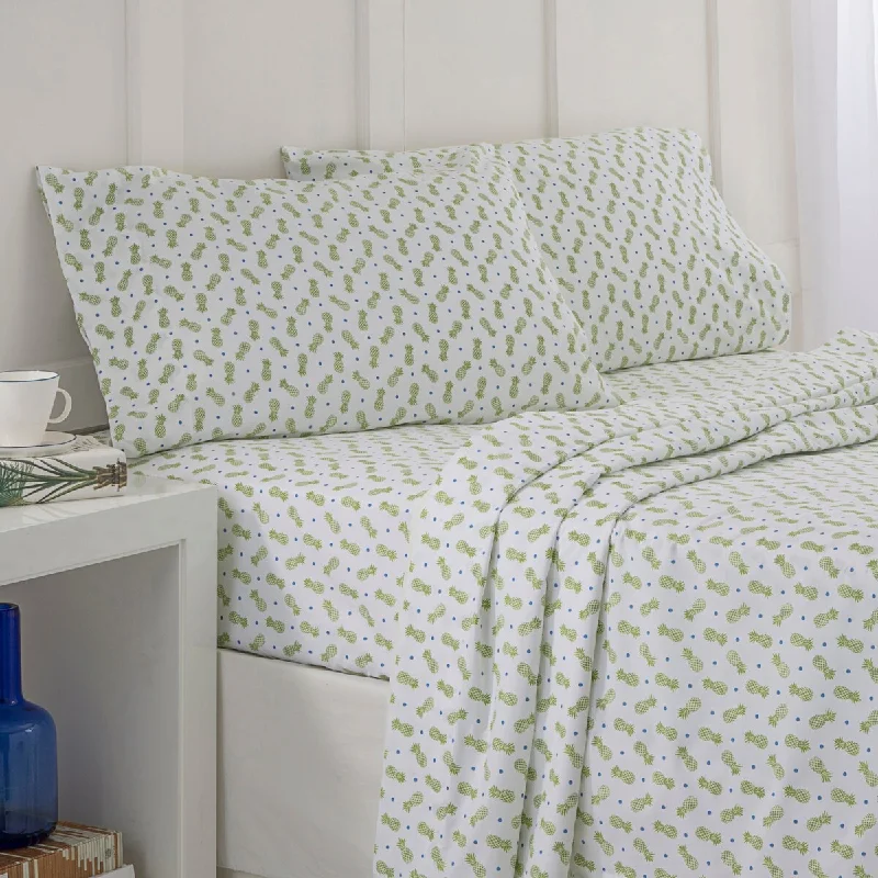 Silky flannel pillowcase-Southern Tide Pineapple Paradise King Pillowcase Pair