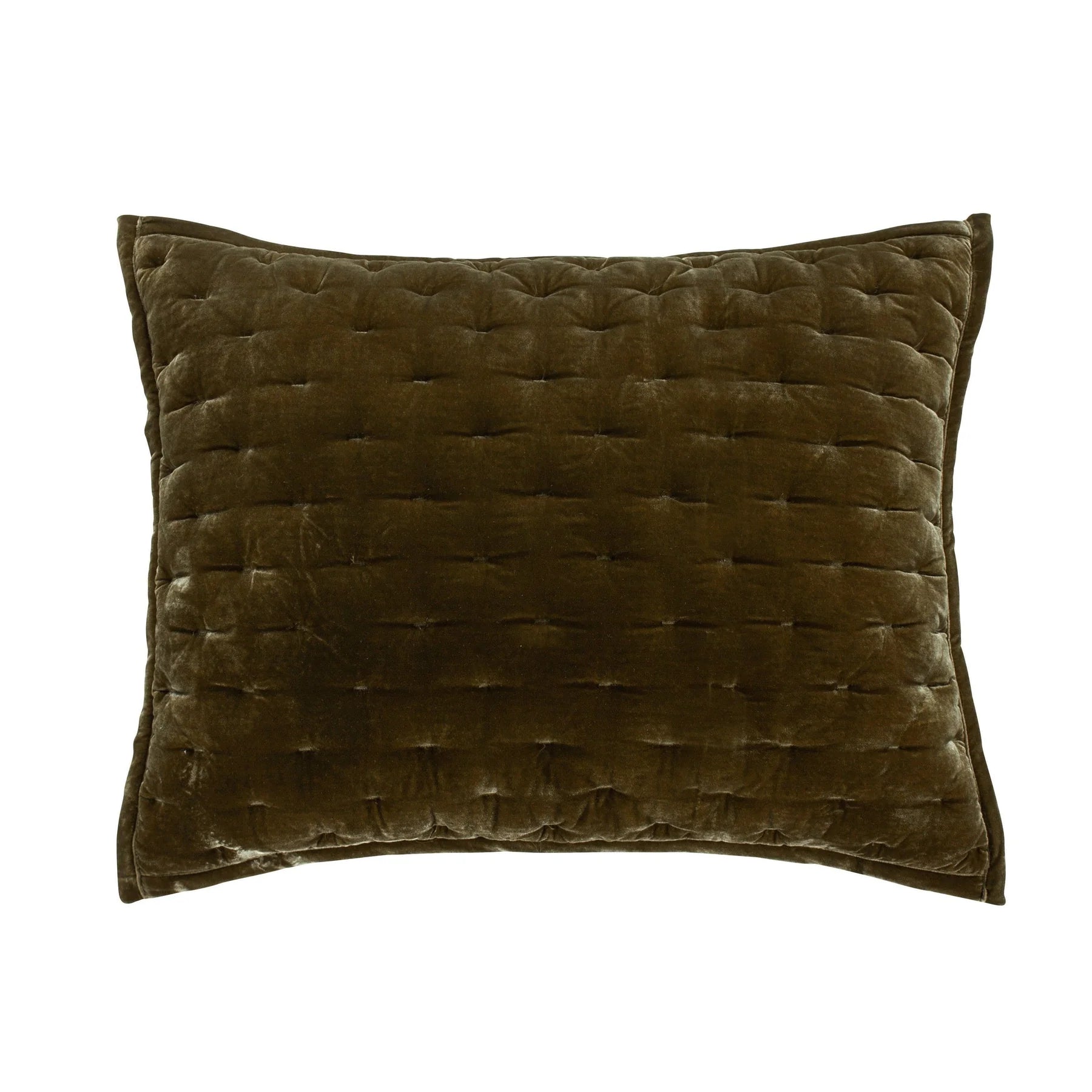 Cozy fleece comforter-Stella Green Ochre Faux Silk Velvet Pillow Sham